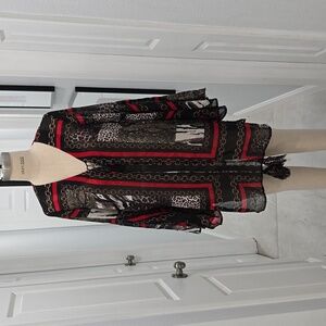 🌟 Chic Sheer Animal Print Cover-Up with Chain Details 🌟